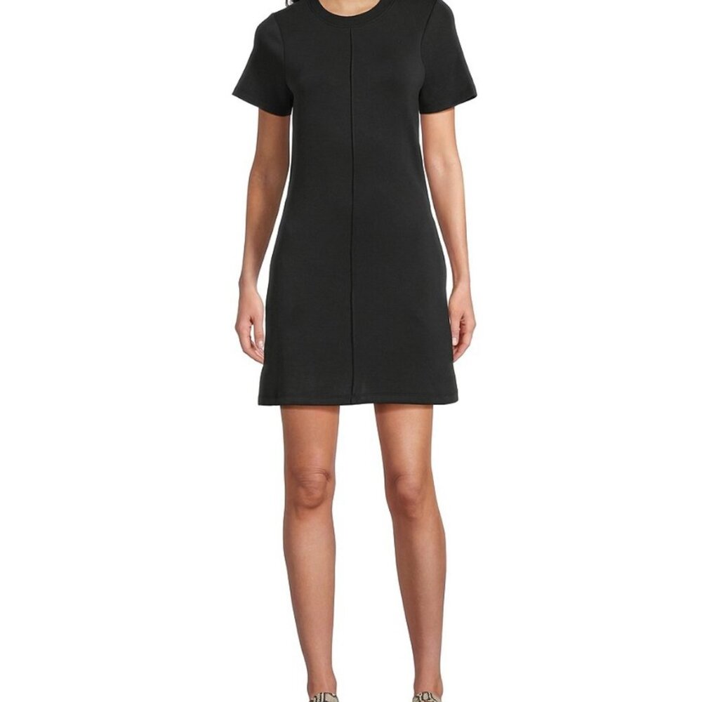 Copper Key Junior Medium Center Seam Mini Sweater Dress Black Short Sleeve NWT